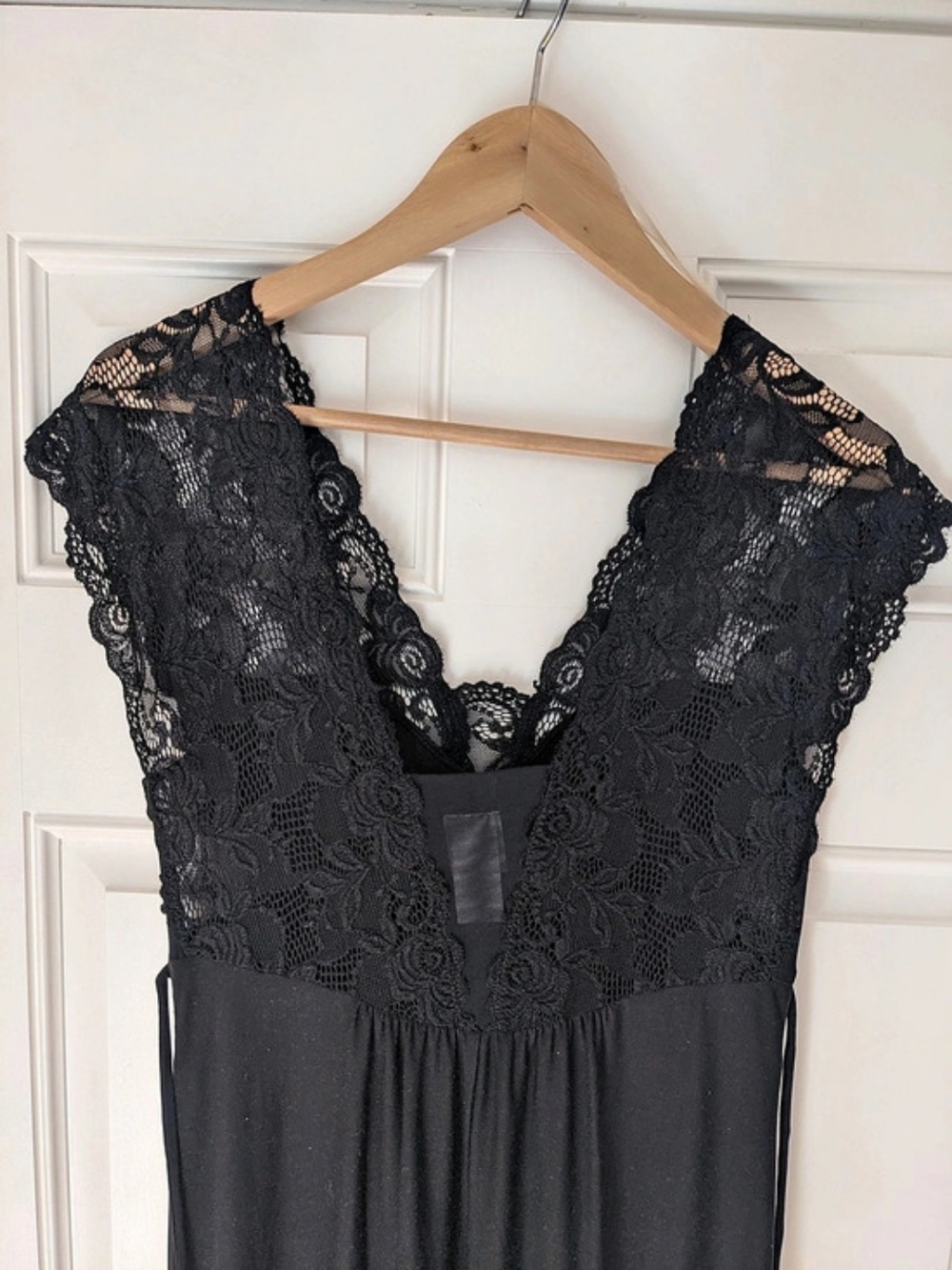 Jonquil By Diane Samandi Black Lace Slip Nightgown Size P - Picture 2 of 6